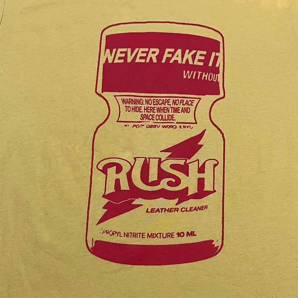 🎸 '22 Rush Band The Twilight Zone Canned Lyrics Clean Yellow Limited Edition Tee - Picture 3 of 11